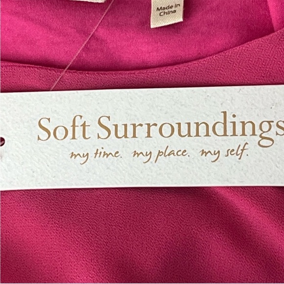 SOFT SURROUNDINGS NWT JENNIFER BLOUSE TUNIC MAGENTA PINK MEDIUM - Picture 4 of 12